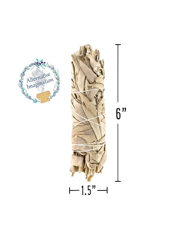 Alternative Imagination White Sage Sticks 2 Pack - 6 Inch Natural Smudge Sticks for Sage Smudge Kit Refill, Meditation Accessories, Witchcraft Supplies, Spiritual Cleansing, Spiritual Gifts - Alternative Imagination - Image 2